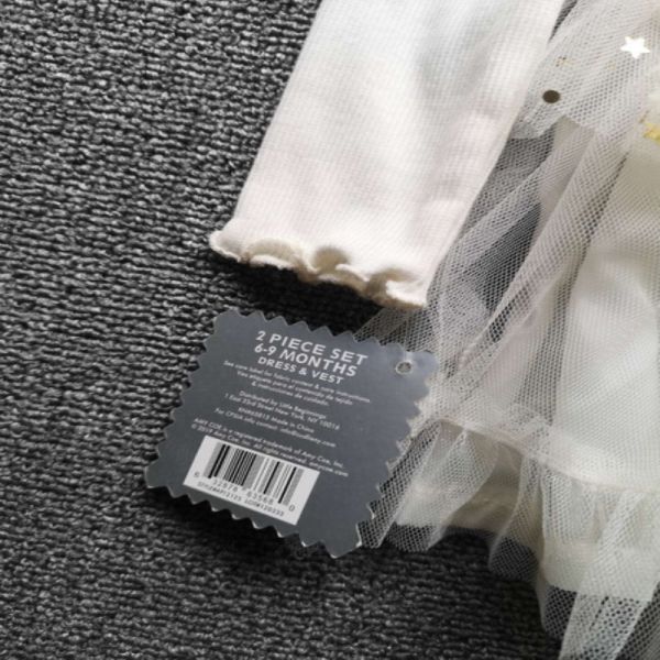 White Children's Winter Clothes Plush Baby Girl Winter Dress In Stock