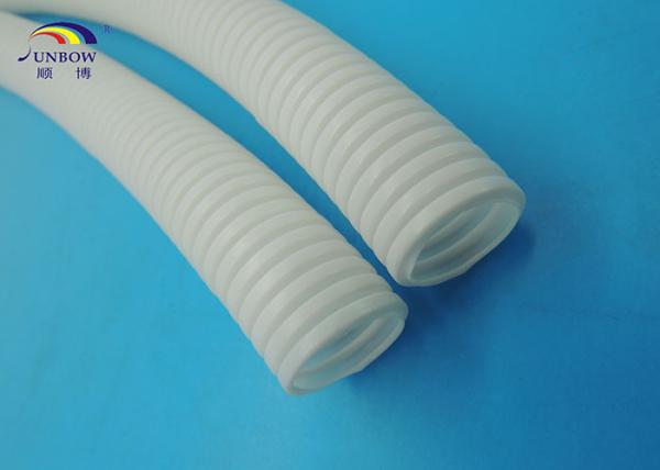 Electrical Conduit PP White Corrugated Pipes 5.5mm - 48mm Inner Dia Fire Resistance