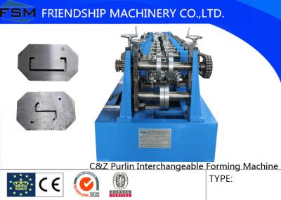Automatic C Z Purlin Roll Forming Machine 1.5 - 3.0mm Thickness