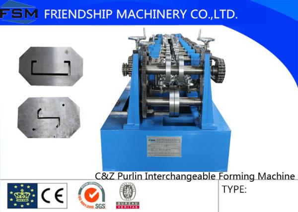 Automatic C Z Purlin Roll Forming Machine 1.5 - 3.0mm Thickness