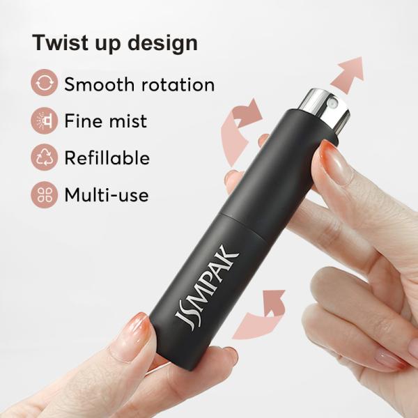 Wholesale Triangle Shape 8ml Twist up Refillable Plastic Atomizer Mini Travel Glass Perfume Spray Bottle