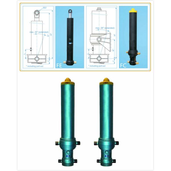 Single Acting Hydraulic Cylinder Telescopic Vertical  for Dumper Tipper Trailer