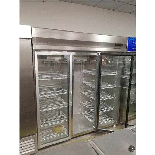Air Cooling 650W 3 Door Upright Glass Door Chiller