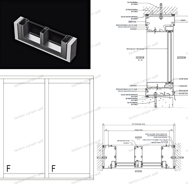 Premium Exposed Frame Glass Curtain Wall Commercial Building Curtain Wall Window System