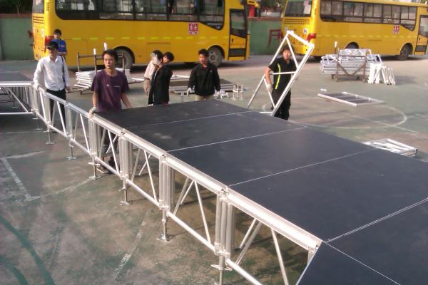 Motorized Rotating Aluminum Stage Platform Catwalk Adjustable 1220×1220 mm