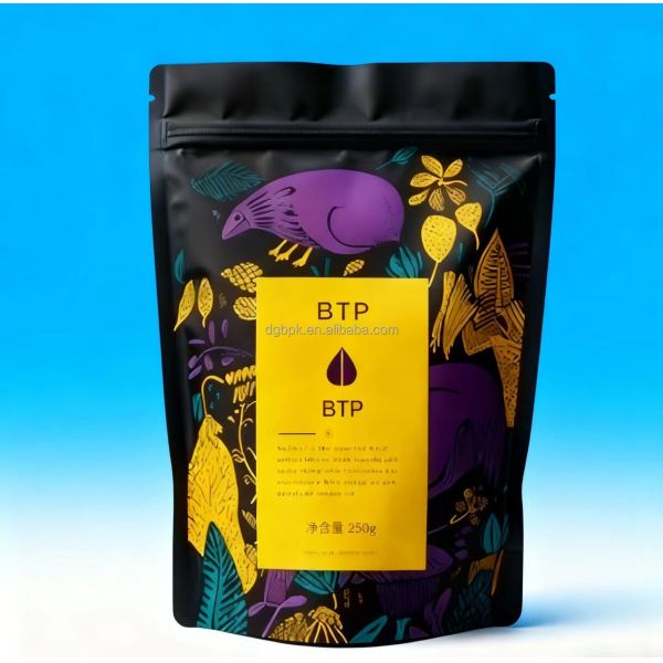MOQ 100 Customizable Digital Printed Coffee Packaging Bag Colorful Stand up Zipper Small Clear Tea Bag