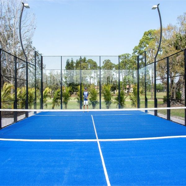 Professional Padel Court Turf Customized Black Green Paddle Tennis Court Glass 10*20m Size With Explosion Proof Tempered Glass