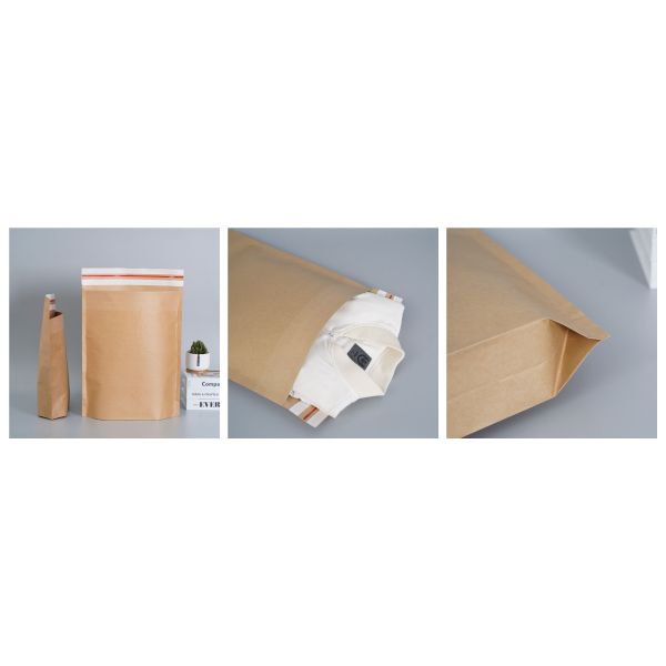 Sacs en papier kraft recyclé écologiques et durables avec soufflets latéraux