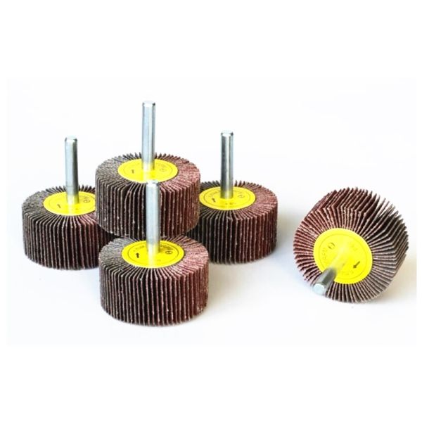 50x25x6mm Shaft Flap Wheel 40-400 Grit for Precision Deburring Contour Finishing