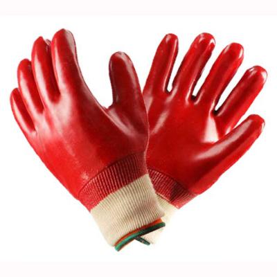 Resistência química das luvas do PVC da cor vermelha com boa resistência mecânica