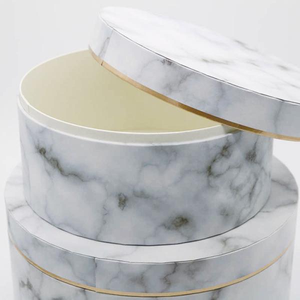 Marble Florist Bouquet 1200g Cardboard Cylinder Paper Boxes