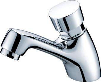 OEM Chrome Brass Bathroom Sink Faucets , Timing Control Basin Taps with CE