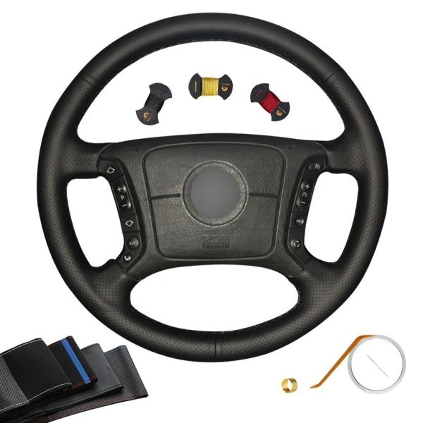 Black Perforated PU Leather Steering Wheel Cover for BMW E36 E46 E39 E38 E53 X5 X3 E83