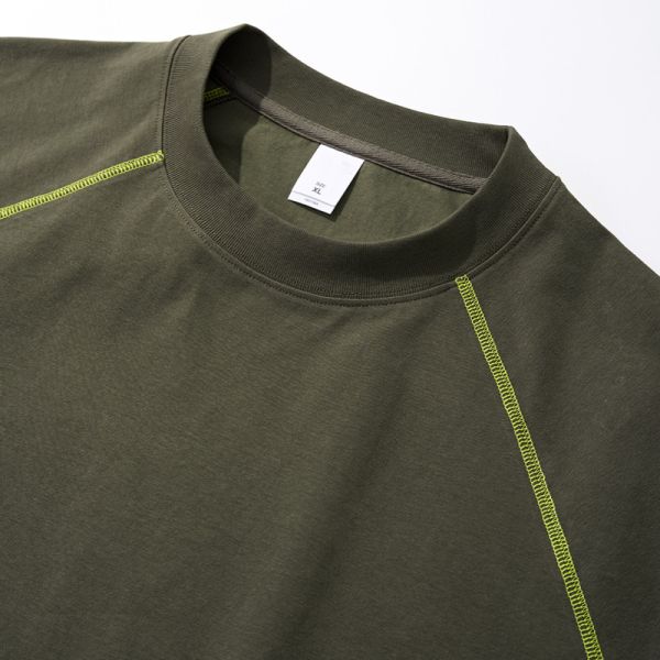 Custom Men's 220g Stretch Vintage Jersey Blank Sports T-shirt 70% Cotton 30% Polyester Quick-Dry Breathable New Spring/Summer