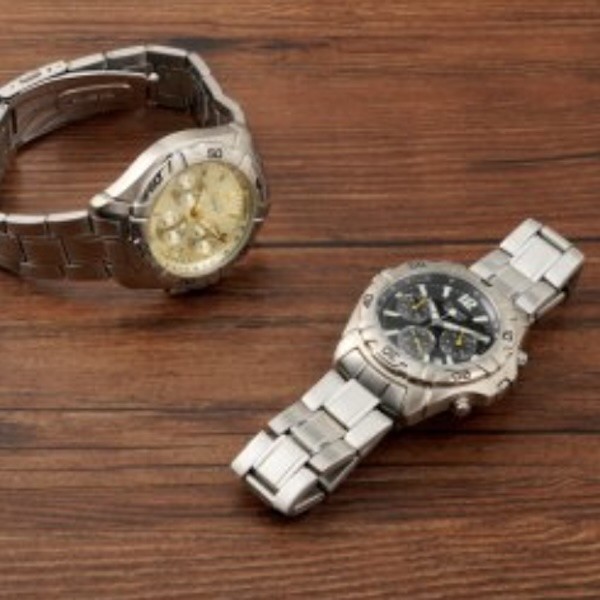 Men'S Water Resistant Quartz Watch Sports Metal Strap Chronograph Watch