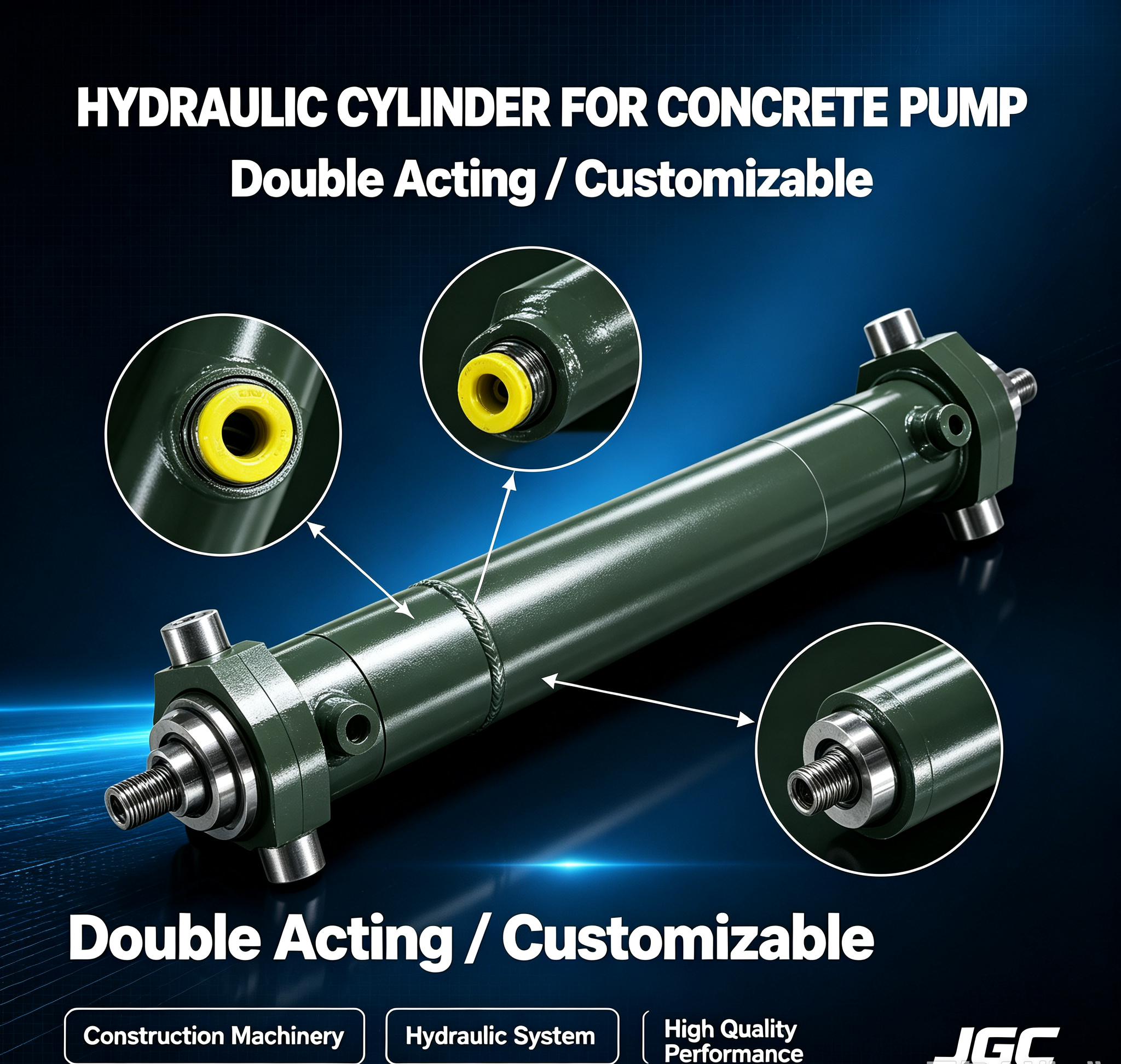 Customizable High-quality Concrete Pump Hydraulic Cylinder Double-acting Hydraulic Cylinders for Construction Machinery