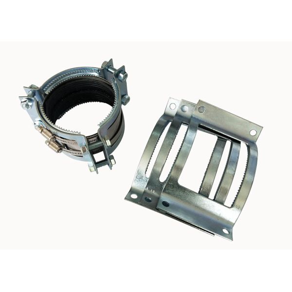 Stable Pressure Heavy Duty Pipe Clamps Galvanized Steel Grip Collars Coupling With Teeth