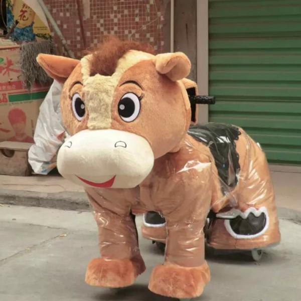 Chinese animal plush panda/battery toy car with music for child's gift