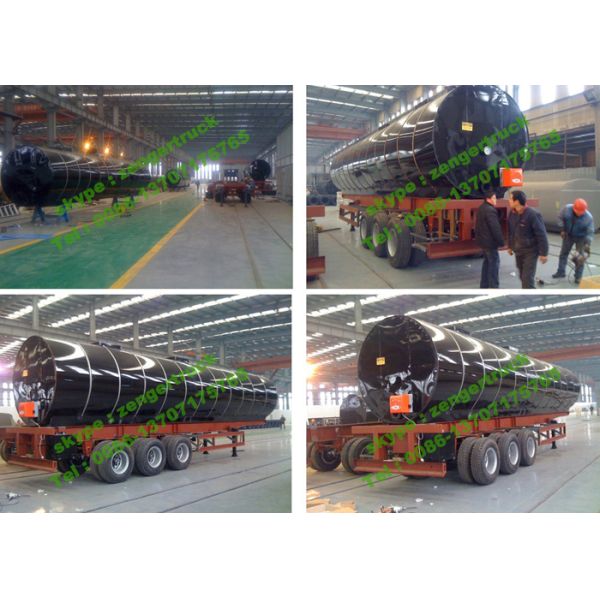 50000L 3 Axle Stainless Steel Asphalt Tanker Trailer Flatbed Semi Trailer