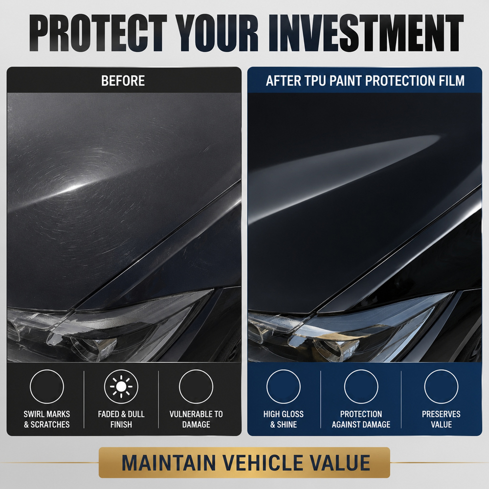 7.5mil Ceramic Coating Self-Repairing Clear PPF Paint Protection Film for Automotive