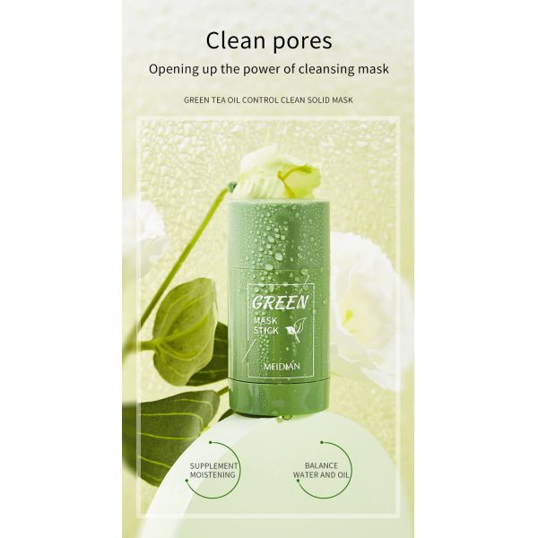 High Quality Green Tea Deep Cleanse Maskl Cleansing Facial Mask Stick Oil Control Acne Relief 40g Home Use