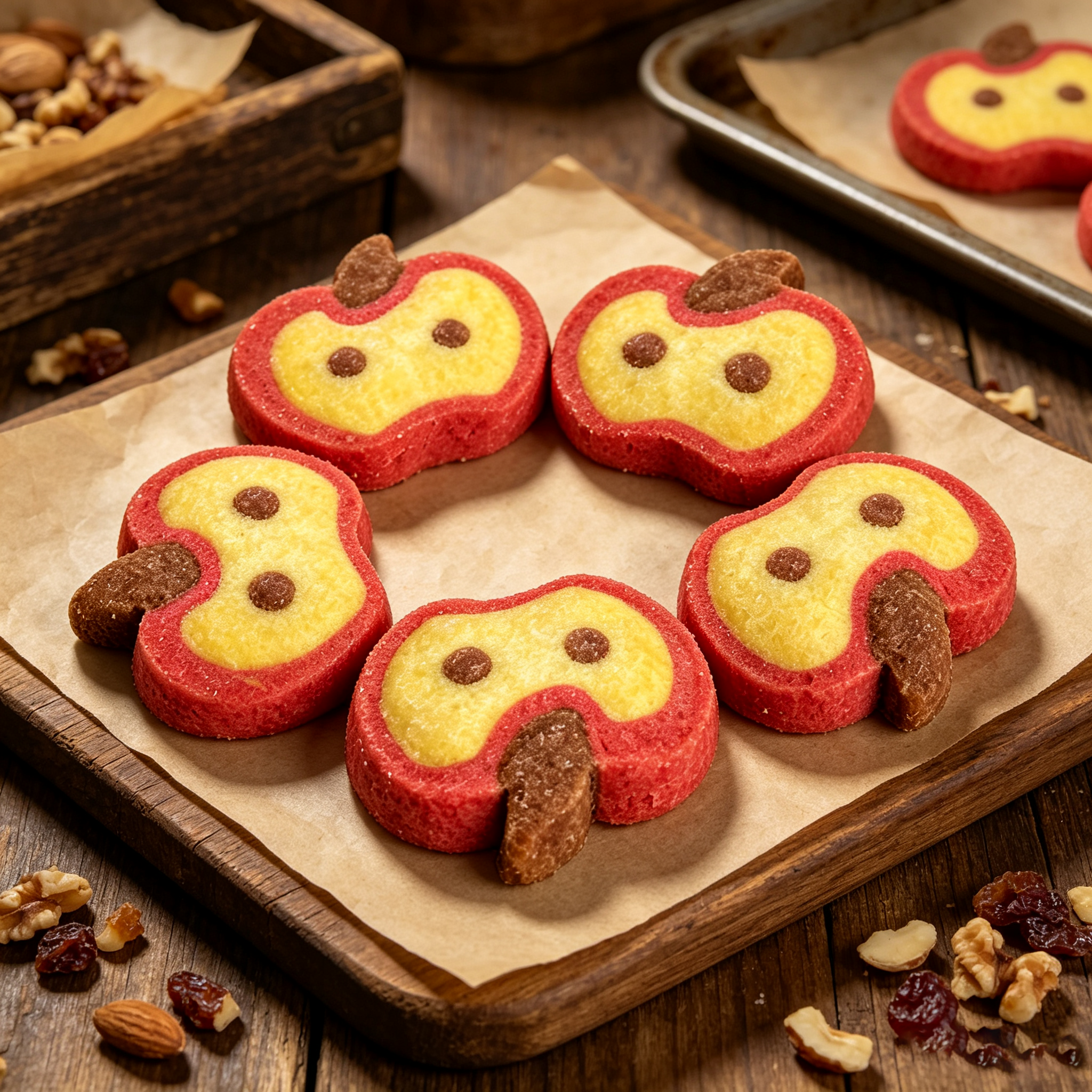 Mini Casual Snacks Apple-Shaped Cookies Children Treats Cute