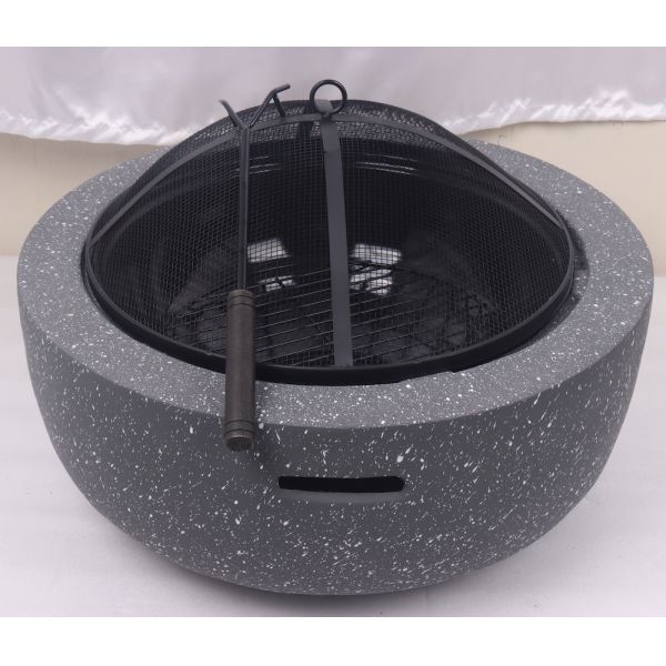 MGO Stone Barbecue Fire Bowl Painted Steel Fire Pit Cool Camping Accessories 59.5X34.5cm