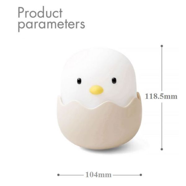 Artículos recargables del hogar del silicón de la luz de la noche de la cáscara de huevo