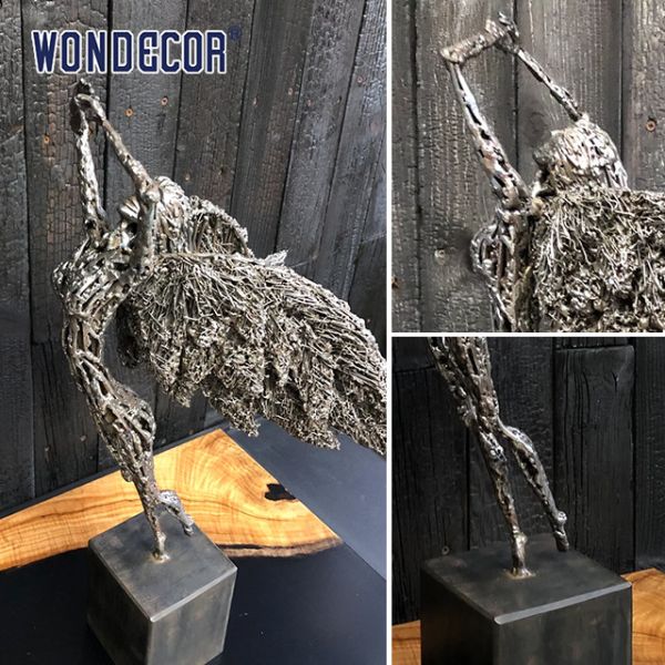 Внутреннее абстрактное металлическое искусство Декорация Ангел скульптура из нержавеющей стали