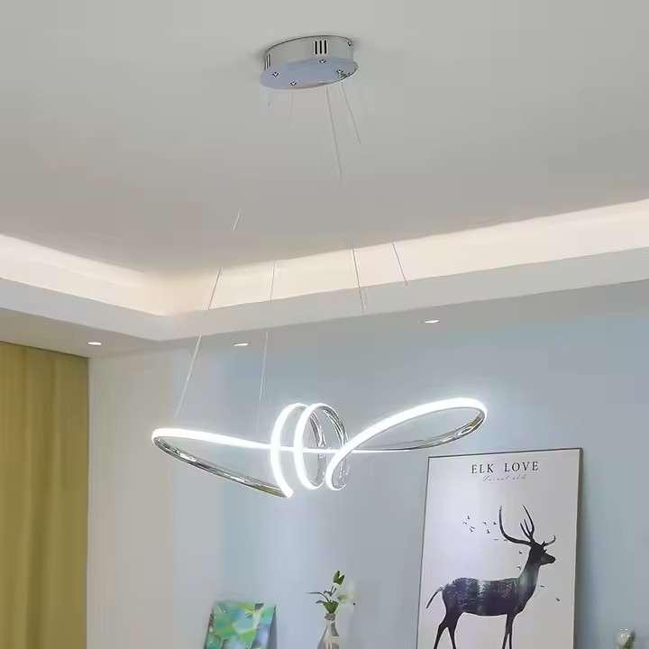 Gold Chrome Plated Modern Led Chandelier Hanging For Dining Room Kitchen Room Living Room Home Deco Chandelier Fixture