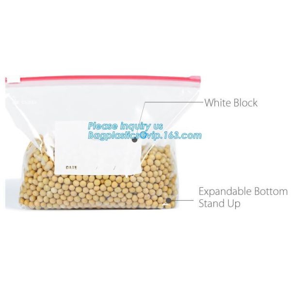 Slider Freezer Custom Transparent LDPE Plastic Waterproof Zip lockk Storage Bag, Slider zipper clear plastic PE POLY water
