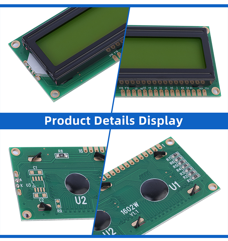 Russian Yellow Green Film 1602W Multiple Word Libraries Interface ST7066U Liquid Crystal Display