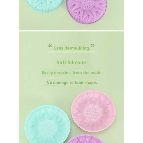 Sustainable Sunflower Chrysanthemum Silicone Baking Tray Cake Mold Non-Stick and Heat Resistant for Long-Lasting Baking