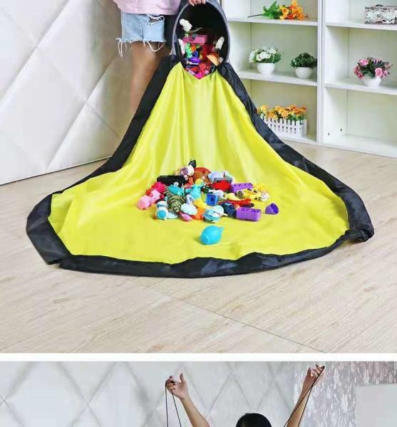 Toy Storage Bag with large play mat Kids Organizer Baskets with removable play mat  Indoor & Outdoor toy Quick Collapsible Bin