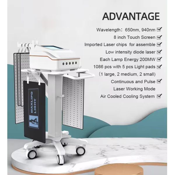 Dual Wavelength Laser Body Slimming Machine 650nm 940nm For Pain Therapy / Weight Loss