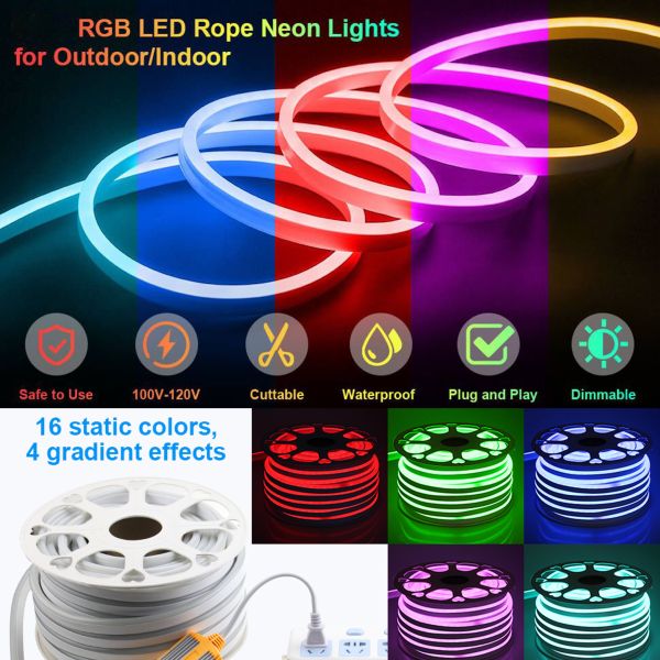 1.64ft/0.5m 2700k Led Strip Dimmable Led Rope Lighting 120V Внутреннее наружное освещение