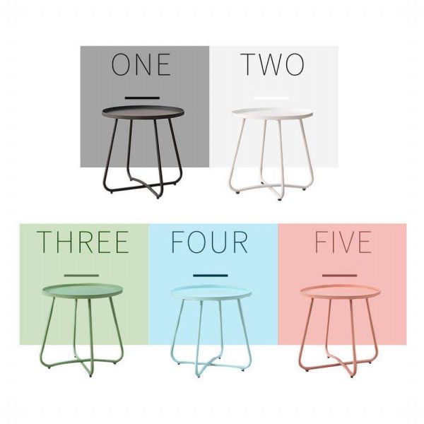 Outdoor Garden Patio Furniture European Style Round Dining Table Unfolded and Folded