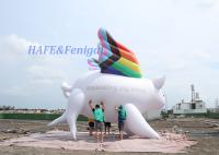 Gigante de 5m com mudança de cor Balão de hélio Iluminação Porco voador inflável Para decorar Publicidade Marketing
