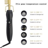 15s réchauffent les cheveux noirs naturels de ptc Heater Hair Curling Comb For