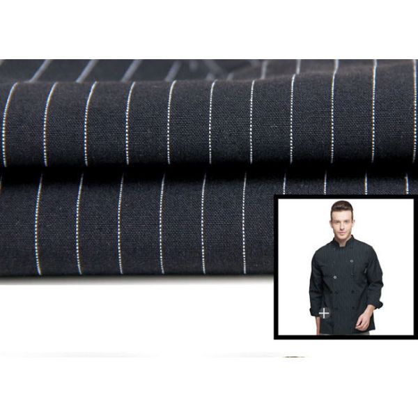 Personalized Chef Cook Uniform , White / Black Chef Coats With Double Breasted Stripe