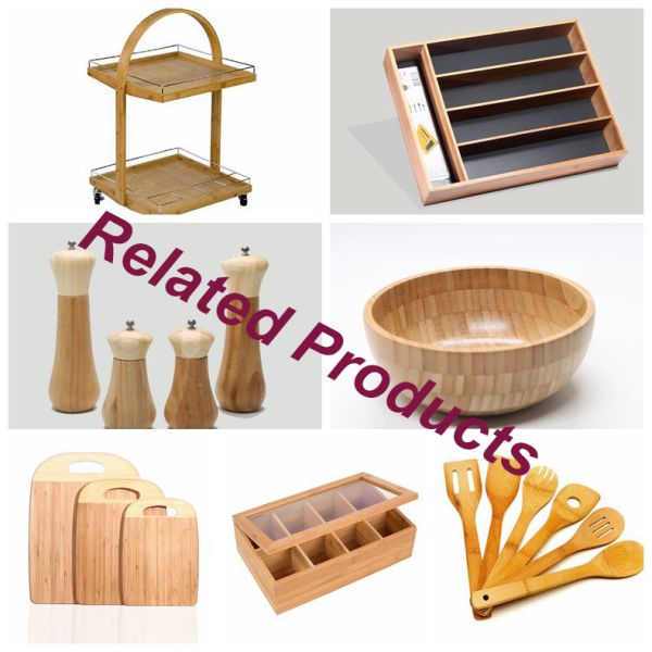 Kitchen Premium Bamboo Cutting Boards Set Removable With Stand FDA Approved