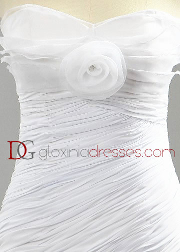 2013 Trumpet/Mermaid strapless train flowered chiffon organza bridal dresses BDGD1009