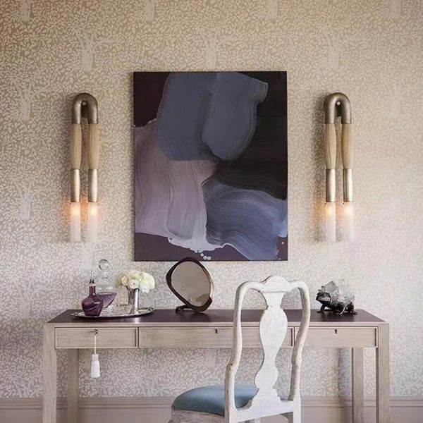 Copper Decor LED  Bedroom Corridor Hotel Living Dining Room Horsehair Sconce Wall Lamp  (WH-VR-148)