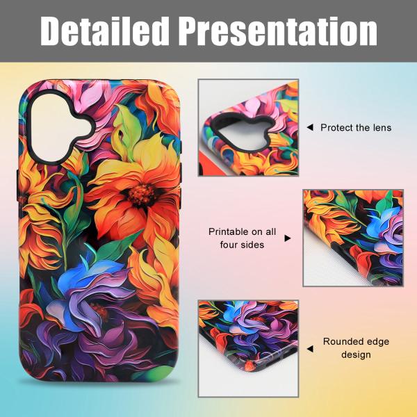 Sublimation Blank Phone Case 3D 2 in 1 Cover TPU Blank Printable for iPhone 16