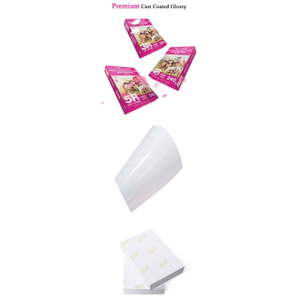 Premium Bright White Wood Pulp Glossy Inkjet Photo Paper