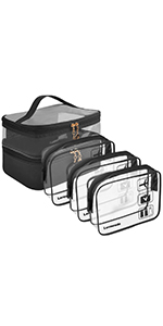 Small Clear PVC Waterproof Bag with Zipper Closure, Mini Portable Transparent Plastic Organizer Pouch for Cosmetic, Make