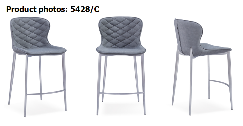 65cm PU Leather Stainless Steel Counter Height Stools