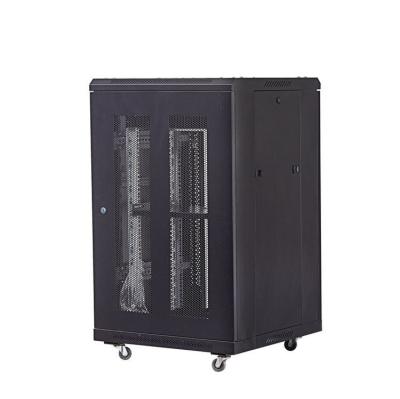 18U PDU Power Distribution Unit Rack Cabinet with RAL9005 Black Finish and Materials