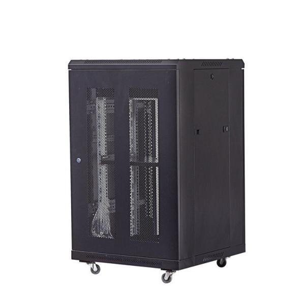 18U PDU Power Distribution Unit Rack Cabinet with RAL9005 Black Finish and Materials