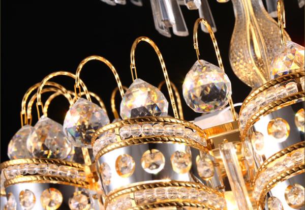 Villa Living Room E14 Crystal Pendant Light Dia 48cm Gold Color